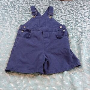 Vintage Montage Blues Shortalls Childs 7 Blue Overalls‎ 90s Denim Shorts Pockets